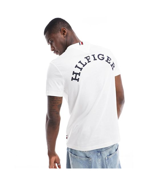 Tommy Hilfiger – monotype – t-shirt in White für Herren