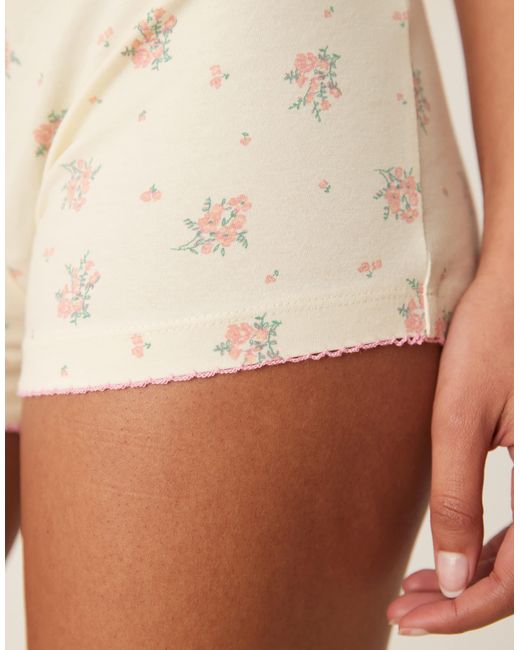 ASOS Natural Mix & Match Pyjama Boxer With Exposed Waistband
