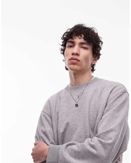 Sudadera Holgada De Topman de hombre de color Gray