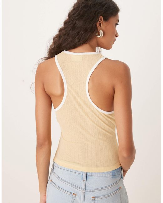 ASOS Yellow – geripptes trägertop