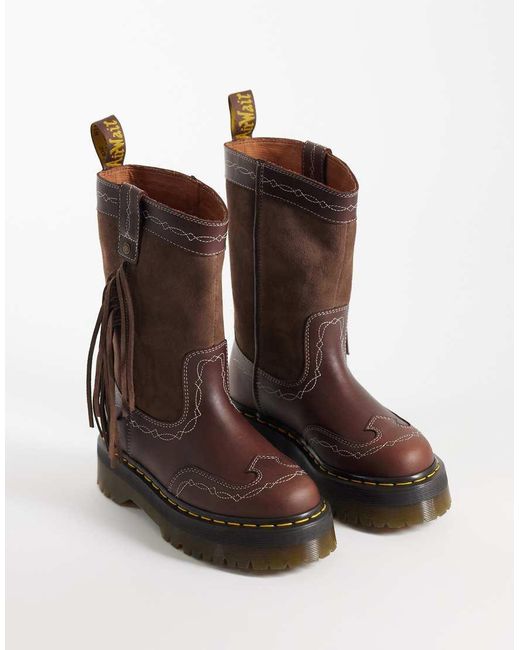 Dr. Martens Brown Rodeo Fringe Pull-On Boots
