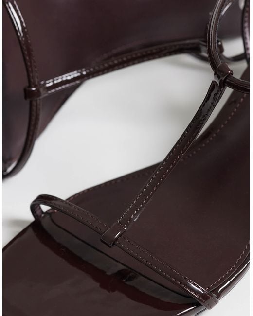 Mango White Toe Post Heeled Sandals