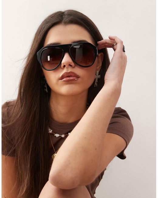 Weekday Brown – überdimensionale retro-sonnenbrille