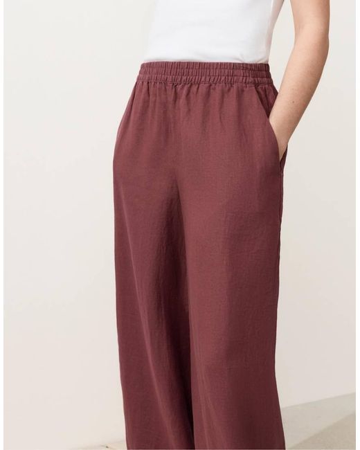 Oysho Red 100% Linen Bloomer Trousers