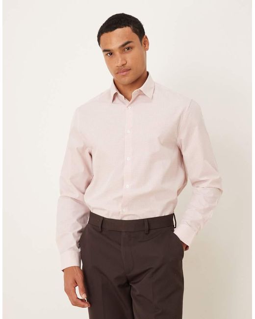 ASOS White Formal Check Regular Shirt for men