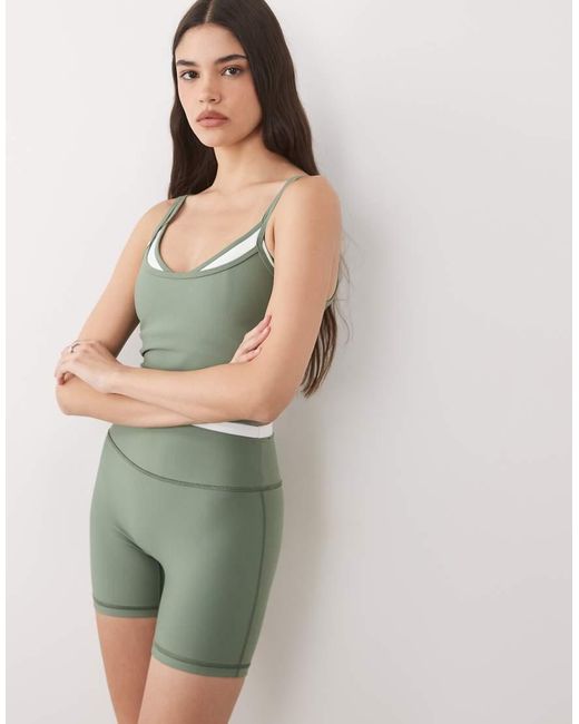 Abercrombie & Fitch Green Ypb Sculpting Workout Shorts Co-ord