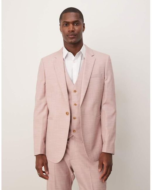 ASOS Pink Wedding Skinny Suit Jacket for men