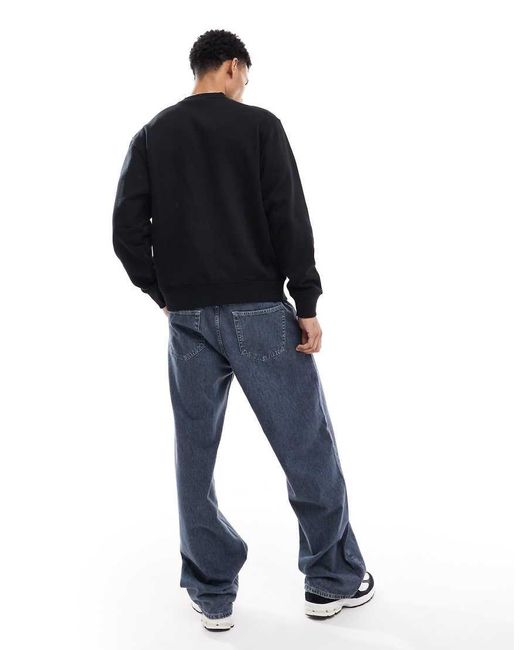 Jack & Jones Blue Premium Oversized 400Gsm Heavyweight Crew Neck Sweatshirt for men