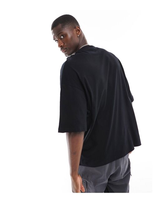 ADPT Black Oversized Washed T-shirt for men