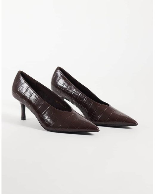 Public Desire Brown Solaire Heeled Pumps