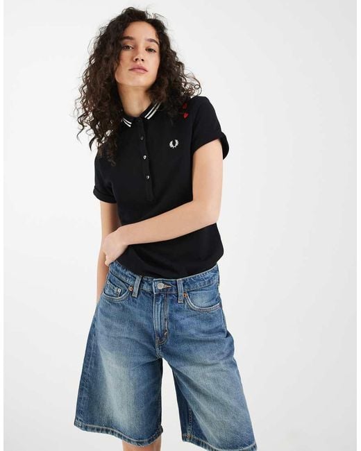 Fred Perry Blue X Amy Winehouse Tipped Polo T-Shirt