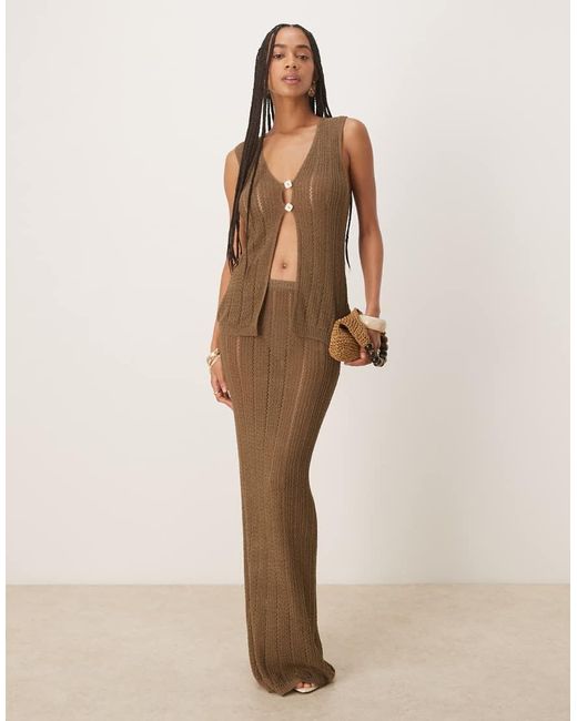 Six Stories Natural Crochet Maxi Skirt