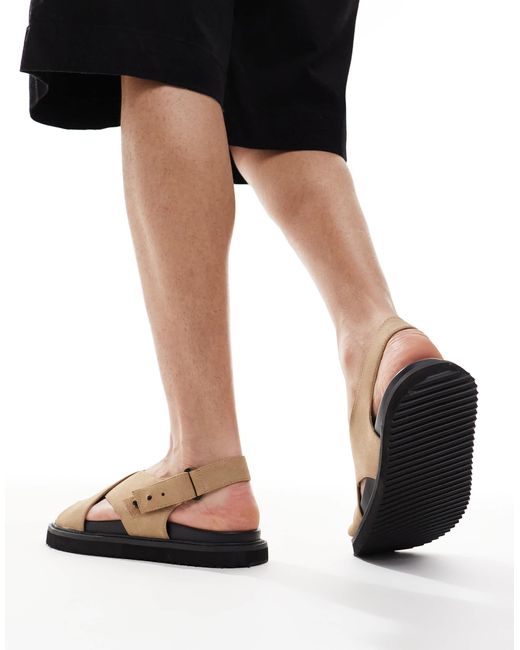 ASOS Black Cross Over Sandals for men