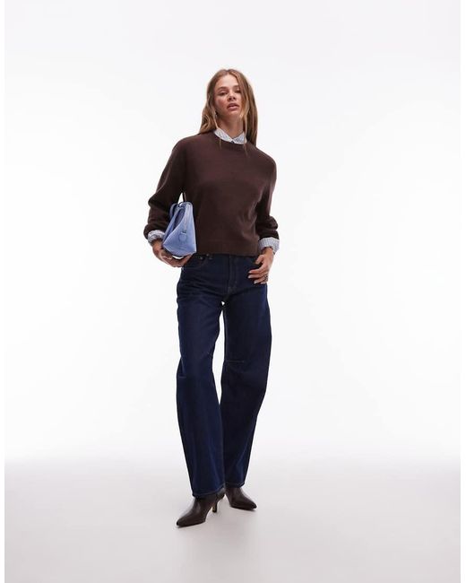 & Other Stories Purple Crew Neck Jumper With Volume Sleeves