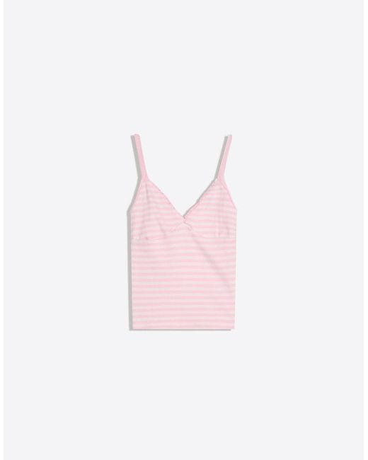 Bershka Pink Gathered Strappy Top