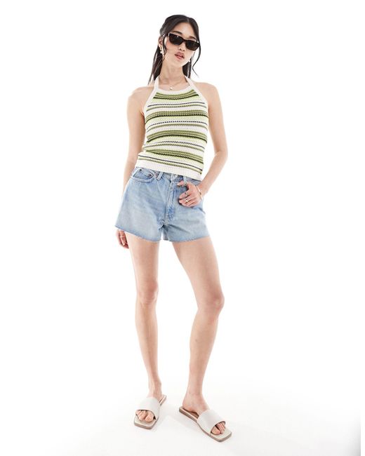 ONLY Green Knitted Halter Neck Top