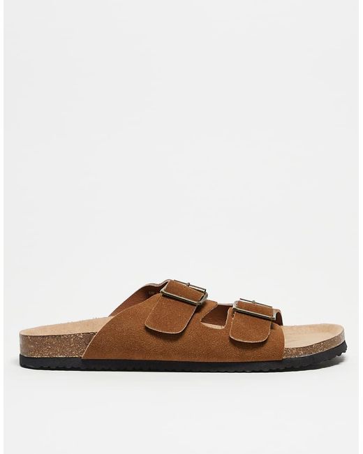 ASOS Brown Two Strap Sandals for men