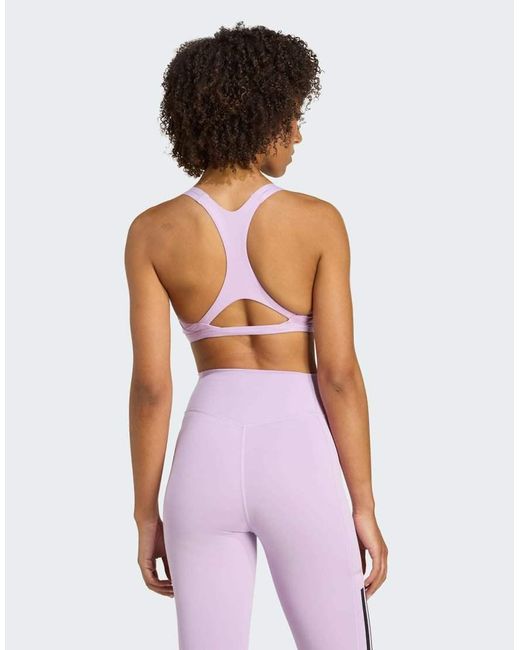 Adidas Originals Purple Adidas Training Aeroimpact Luxe Training Light-Support Bra