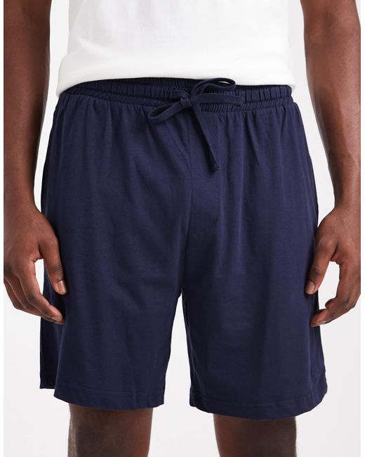 Threadbare – 2er-pack lounge-shorts aus baumwollmix in Blue für Herren