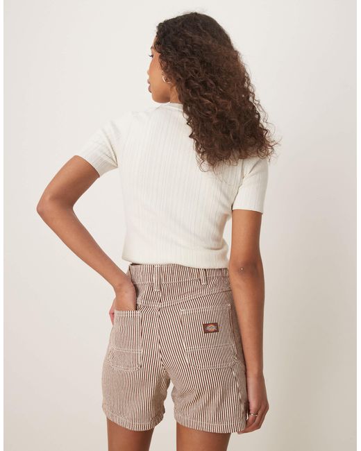 Dickies Brown Hickory Stripe Carpenter Shorts