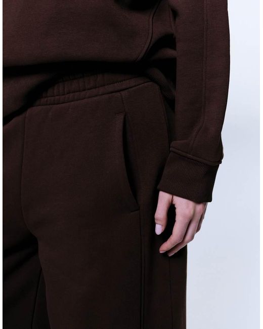 ASOS Brown Premium 500gsm Seamed Barrel Leg Sweatpants