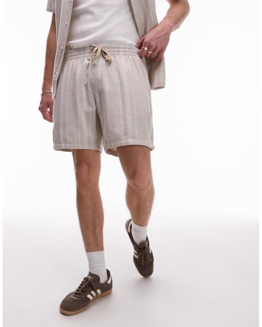 Short coupe classique à rayures - beige Tommy Hilfiger pour homme en coloris Brown