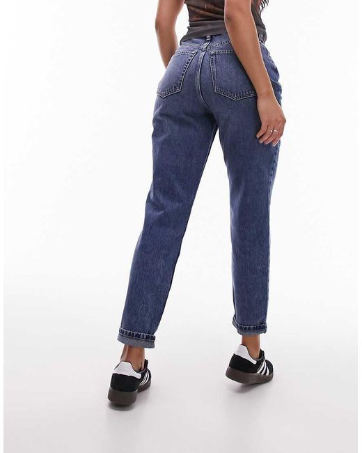 Topshop Hourglass Blue Original Mom High Rise Jean