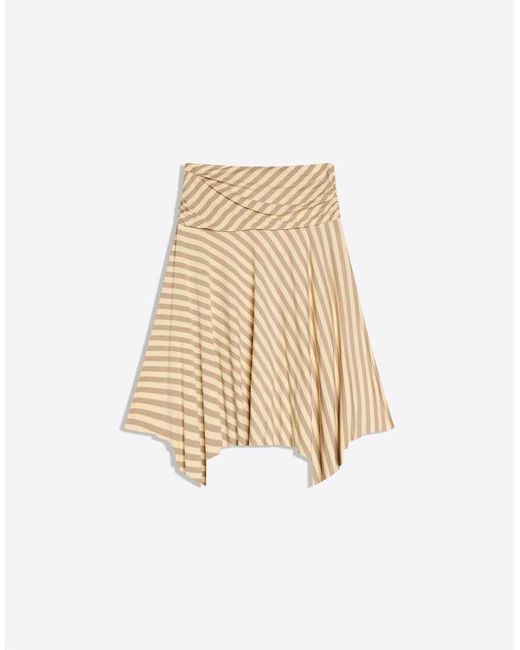 Bershka Natural Gathered Modal Effect Midi Skirt