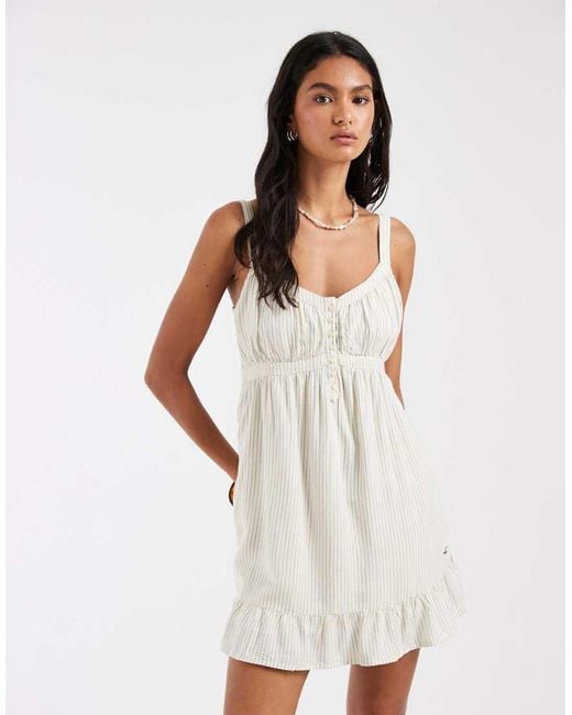 Hollister White Strappy Floaty Mini Dress