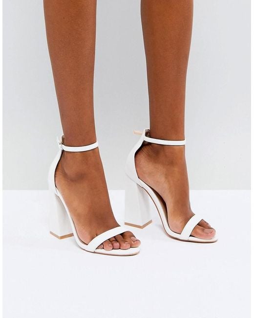 Tess - Sandales à talon carré - Blanc Public Desire en coloris Blanc | Lyst