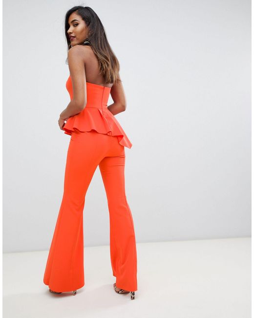 red flare jumpsuit