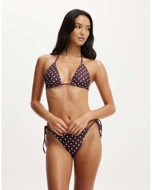 Cotton On Brown String Triangle Bikini Top