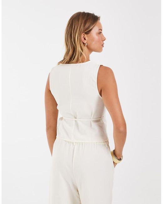 Object White Tie Waist Tailored Waistcoat