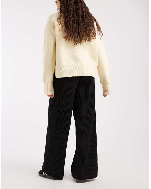 Vero Moda Black Loose Pull On Plisse Trousers