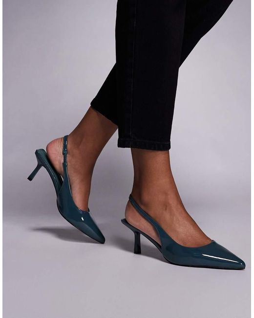 SIMMI Black Simmi London Laena Slingback Kitten Heel Shoes