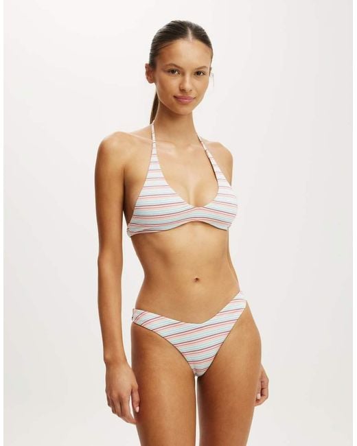 Cotton On White Scoop Neck Halter Bikini Top