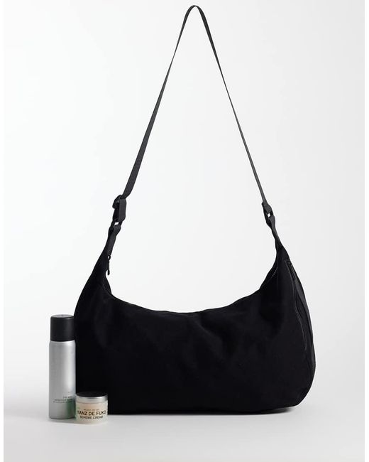 ASOS Black Canvas Crossbody Bag for men