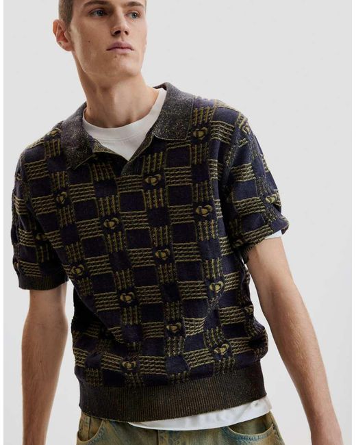 Desigual Blue Bicolor Polo Shirt for men