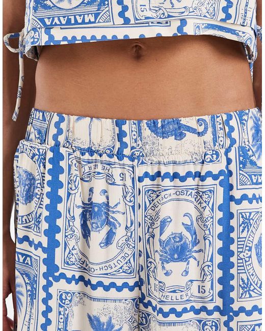 Object Blue Super Wide Palazzo Pants
