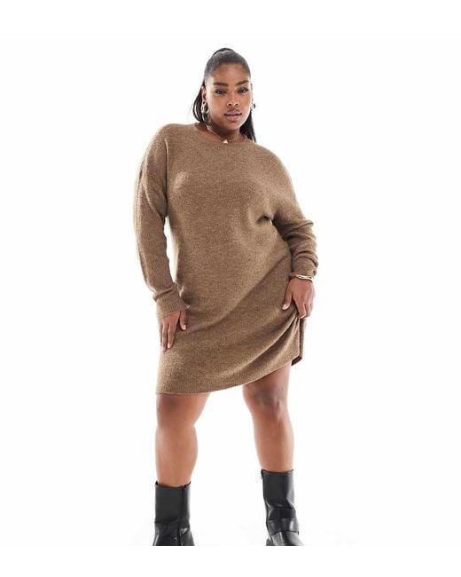 Yours Brown Tunic Knitted Mini Dress