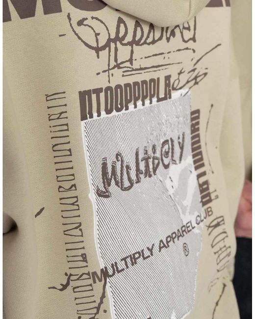 Sudadera Verde Espray Extragrande Con Capucha Y Cremallera Bulletin De -Neutro Multiply Apparel de color Natural