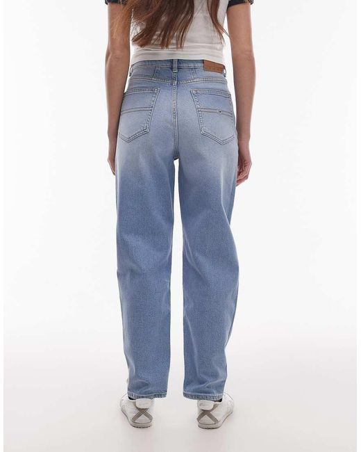 Vaqueros Mom Con Lavado Claro De -Azul Tommy Hilfiger de color Blue