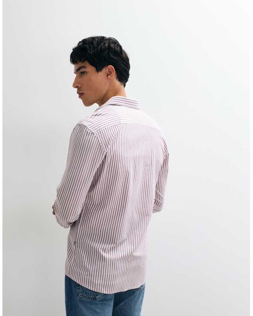 Boss Purple My Soft Stripe Slim Fit Shirt for men