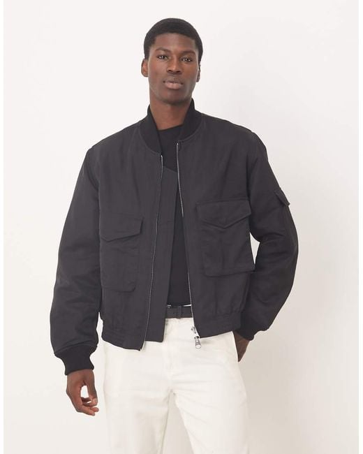 ARKET Blue Bomber Jacket With Workwear Pockets for men