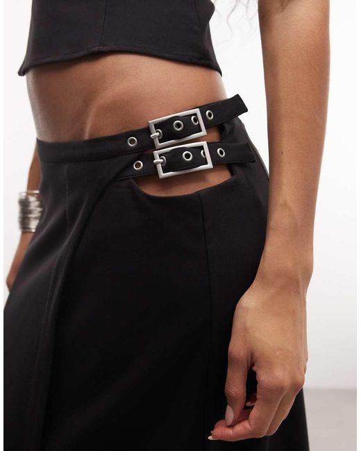 Weekday Black Buckle Midi Skirt Co-Ord