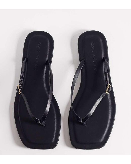 ASOS Blue Wide Fit Fitz Toe Thong Sandals