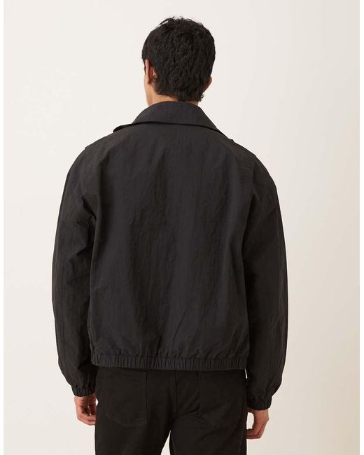 ASOS Black Oversized Funnel Neck Jacket for men