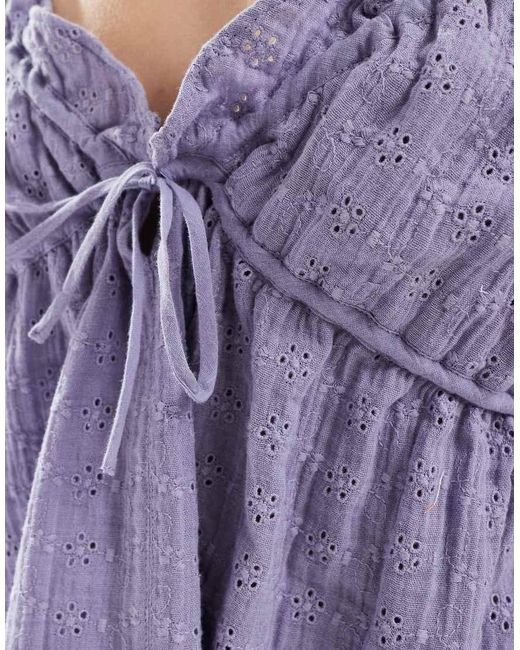 ASOS Purple Broderie Cami Top