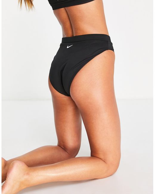 Nike Black – bikiniunterteil mit hohem bund