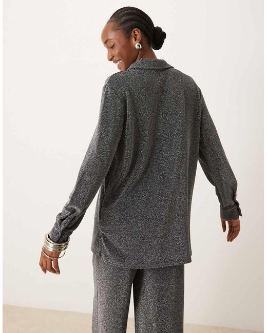 Y.A.S Gray Long Sleeve Shirt Co-ord